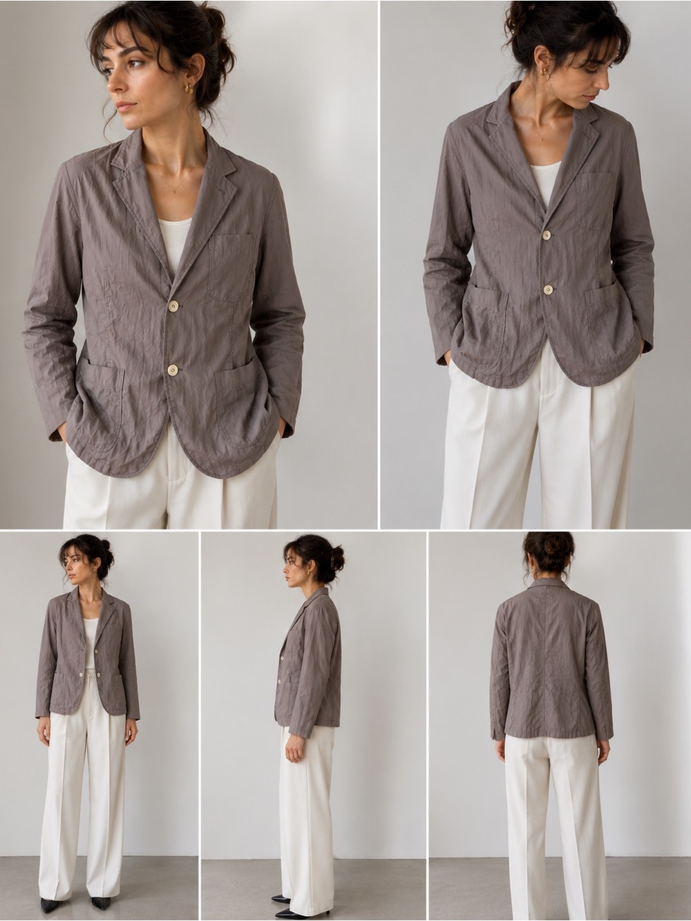Comme des Garçons SHIRT Crinkled Cotton Blazer Jacket Size L France NWT